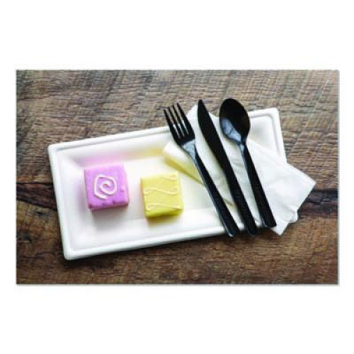 Eco-Products 100% Recycled Content Cutlery, Knife, Plastic, Black, 50/Pack, 20 Packs/Carton (EPS111)