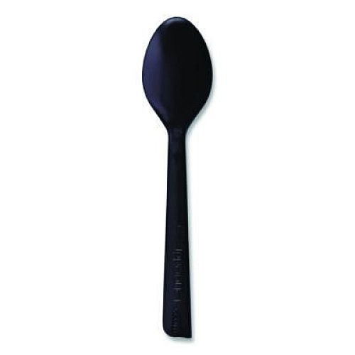 Eco-Products 100% Recycled Content Cutlery, Spoon, Plastic, Black, 50/Pack, 20 Pack/Carton (EPS113)