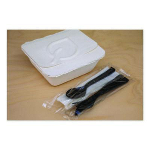 Eco-Products 100% Recycled Content Cutlery Kit, Heavyweight Fork/Knife/Soup Spoon/Spoon, Plastic, Black, 250/Carton (EPS115)