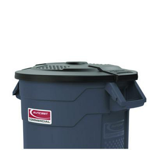 Suncast Commercial Utility Trash Can Lid for 32 gal Trash Can, 22.22" Diameter x 3", Black (TCU32GLIDD)
