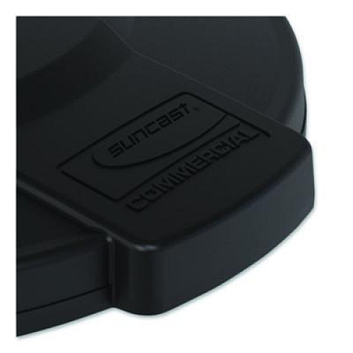 Suncast Commercial Utility Trash Can Lid for 44 gal Trash Can, 24.88" Diameter x 3", Black (TCU44GLIDD)