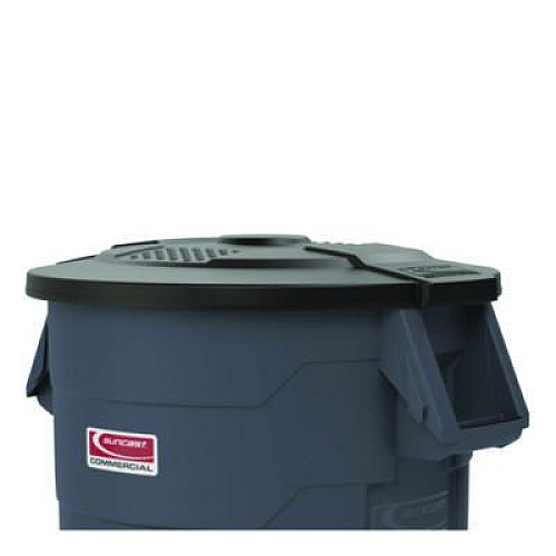 Suncast Commercial Utility Trash Can Lid for 44 gal Trash Can, 24.88" Diameter x 3", Black (TCU44GLIDD)