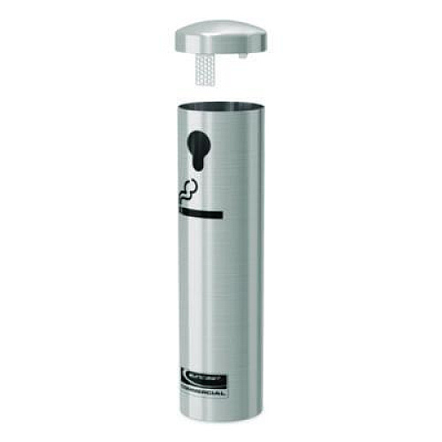 Suncast Commercial Smokers Ashtray Receptacle Attachment, Stainless Steel, Silver, Black (MSO415)