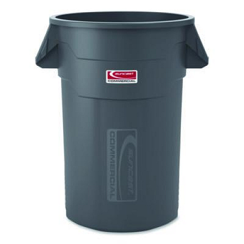 Suncast Commercial Injection Molded Utility Trash Can, 44 gal, Plastic/Resin, Gray (TCU44)
