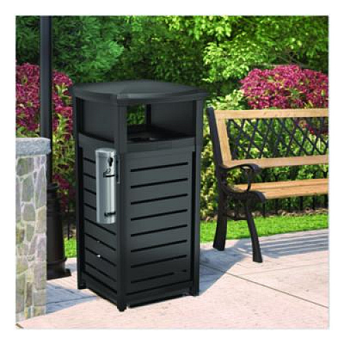 Suncast Commercial Smokers Ashtray Receptacle Attachment, Stainless Steel, Silver, Black (MSO415)
