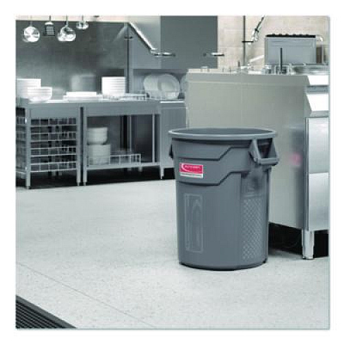 Suncast Commercial Injection Molded Utility Trash Can, 20 gal, Resin, Gray (TCU20)