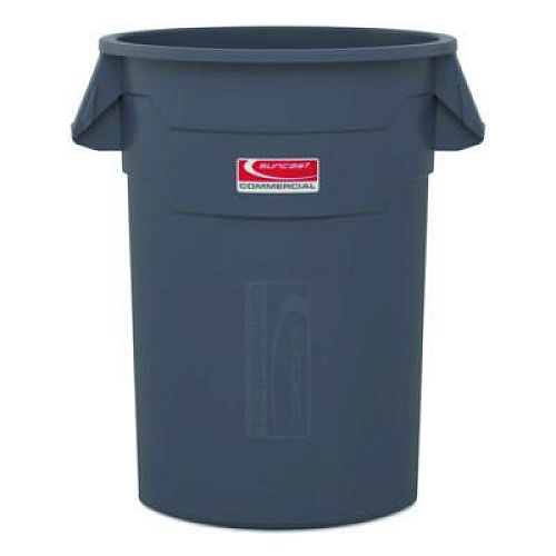Suncast Commercial Injection Molded Utility Trash Can, 20 gal, Resin, Gray (TCU20)