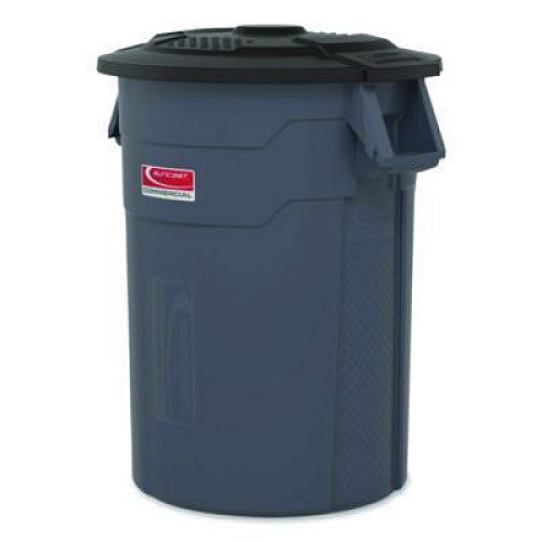 Suncast Commercial Utility Trash Can Lid for 20 gal Trash Can, 19.74" Diameter x 2.9", Black (TCU20GLIDD)