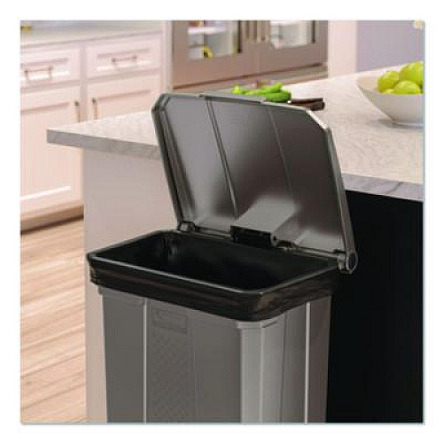 Suncast Commercial Step-On Trash Can, 23 gal, Resin, Platinum Metallic (TCST23)