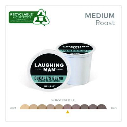 Laughing Man Coffee Company Dukale's Blend K-Cup Pods, 22/Box (8338)