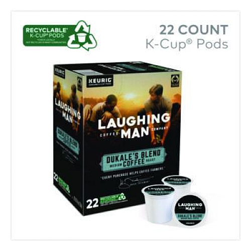 Laughing Man Coffee Company Dukale's Blend K-Cup Pods, 22/Box (8338)