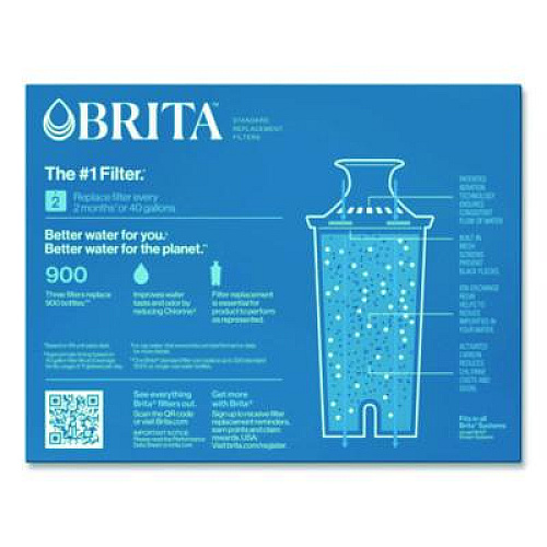 Brita Standard Replacement Filters for Pitchers, Made Without BPA, 3/Pack (35503)