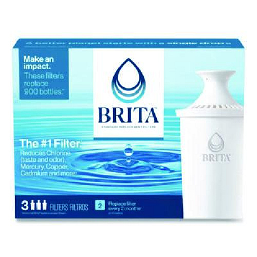Brita Standard Replacement Filters for Pitchers, 3/Pack, 8 Packs/Carton (35503CT)