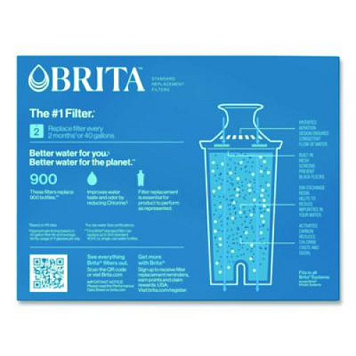 Brita Standard Replacement Filters for Pitchers, 3/Pack, 8 Packs/Carton (35503CT)
