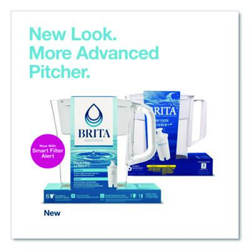 Brita Small 6-Cup Water Filter Pitcher with 1 Standard Filter, Denali, White, 2/Carton (36089)