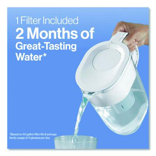 Brita Small 6-Cup Water Filter Pitcher with 1 Standard Filter, Denali, White, 2/Carton (36089)