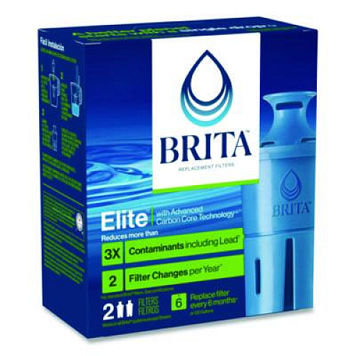 Brita Elite Replacement Water Filters for Pitcher and Dispensers, 2 Filters/Box, 12 Boxes/Carton (36247CT)