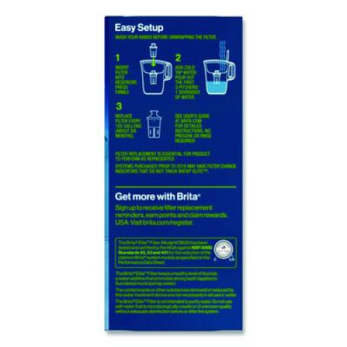 Brita Elite Replacement Water Filters for Pitcher and Dispensers, 2 Filters/Box, 12 Boxes/Carton (36247CT)