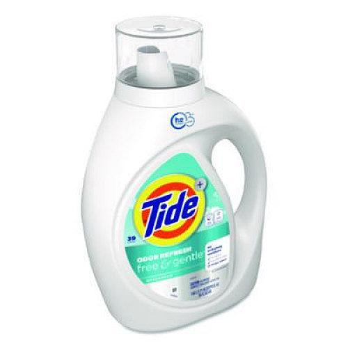 Tide Free and Gentle Odor Refresh Liquid Laundry Detergent, 39 Loads, 55 oz Bottle, 4/Carton (17251)