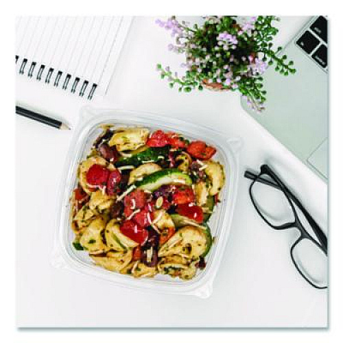 Dart Square Plastic Bowls, 12 oz, 8.5 x 8.5 x 2.64, Clear, Plastic, 63 Bowls/Sleeve, 8 Sleeves/Carton (C12SB)