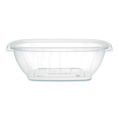 Dart Square Plastic Bowls, 48 oz, 5 x 5 x 2.55, Clear, Plastic, 63 Bowls/Sleeve, 4 Sleeves/Carton (C48SB)