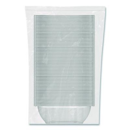 Dart Square Plastic Bowls, 48 oz, 5 x 5 x 2.55, Clear, Plastic, 63 Bowls/Sleeve, 4 Sleeves/Carton (C48SB)