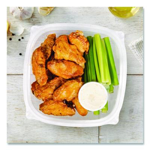 Dart Square Plastic Bowls, 48 oz, 5 x 5 x 2.55, Clear, Plastic, 63 Bowls/Sleeve, 4 Sleeves/Carton (C48SB)