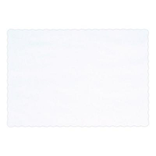 Hoffmaster Placemats, Smooth Surface, Scalloped Edges, 13.5" x 9.63", White, 1,000/Carton (310477)