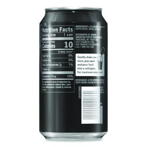 Starbucks Nitro Cold Brew Coffee, Black Unsweetened, 9.6 oz Can, 12/Carton (PEP19286)