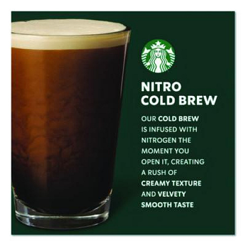 Starbucks Nitro Cold Brew Coffee, Black Unsweetened, 9.6 oz Can, 12/Carton (PEP19286)