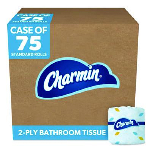 Charmin Commercial Bathroom Tissue,  Individually Wrapped, Septic Safe, 2-Ply, White, 450 Sheets/Roll, 75 Rolls/Carton (71693)