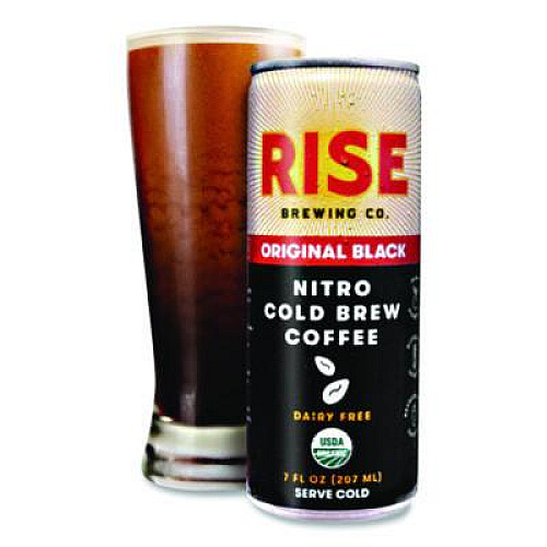 RISE Brewing Co. Nitro Cold Brew Latte, Original Black, 7 oz Can, 12/Carton (00043)