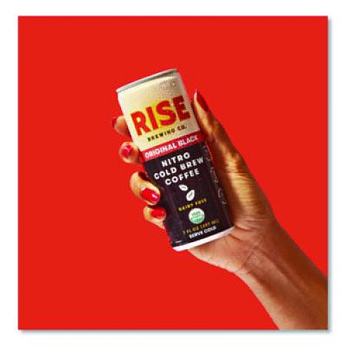 RISE Brewing Co. Nitro Cold Brew Latte, Original Black, 7 oz Can, 12/Carton (00043)