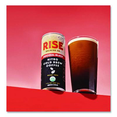 RISE Brewing Co. Nitro Cold Brew Latte, Original Black, 7 oz Can, 12/Carton (00043)