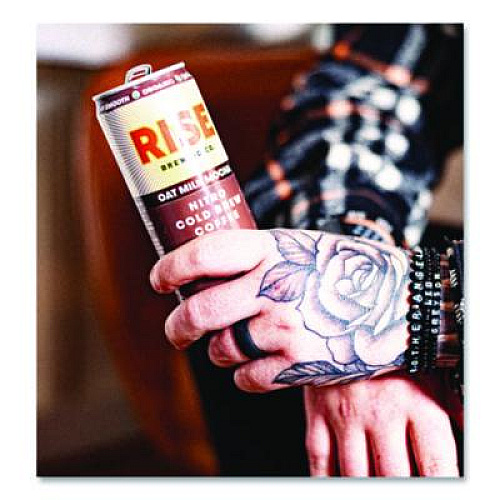 RISE Brewing Co. Nitro Cold Brew Latte, Oat Milk Mocha, 7 oz Can, 12/Carton (00049)