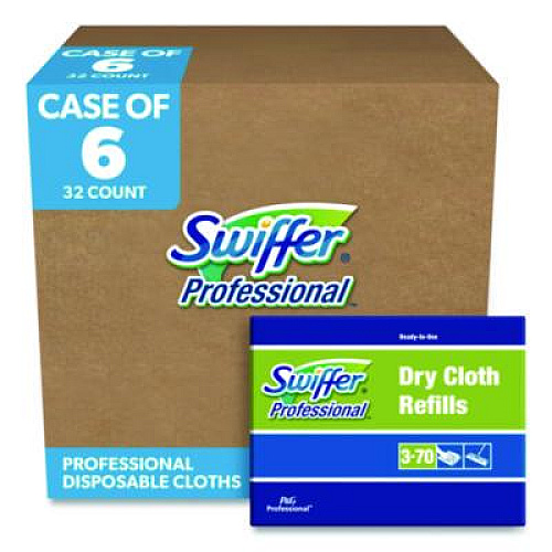 Swiffer Dry Refill Cloths, 10.63 x 8, White, 32/Box, 6 Boxes/Carton (33407CT)