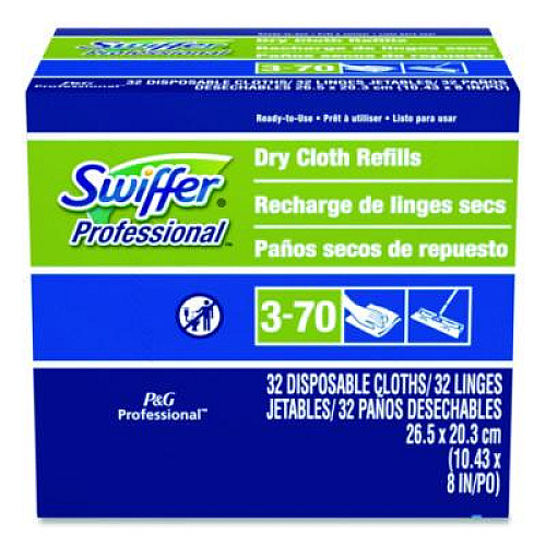 Swiffer Dry Refill Cloths, 10.63 x 8, White, 32/Box, 6 Boxes/Carton (33407CT)