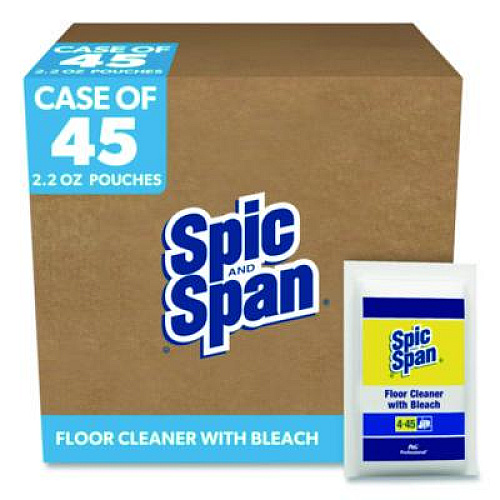 Spic and Span Bleach Floor Cleaner Packets, 2.2oz Packets, 45/Carton (02010)