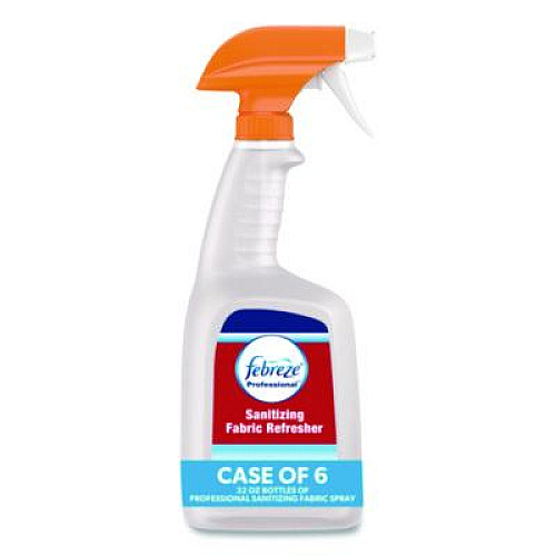 Febreze Professional Sanitizing Fabric Refresher, Light Scent, 32 oz Spray Bottle, 6/Carton (07309)
