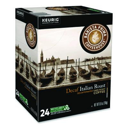 Barista Prima Coffeehouse Decaf Italian Roast Coffee K-Cups, 24/Box, 4 Boxes/Carton (8506CT)