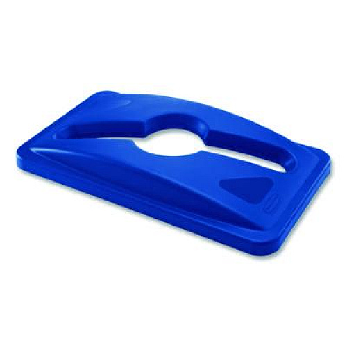 Rubbermaid Commercial Slim Jim Single Stream Recycling Top for Slim Jim Containers, 12.1w x 21d x 2.75h, Blue (1788372)