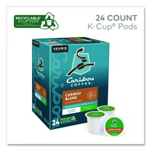 Caribou Coffee Caribou Blend Decaf Coffee K-Cups, 24/Box (6995)