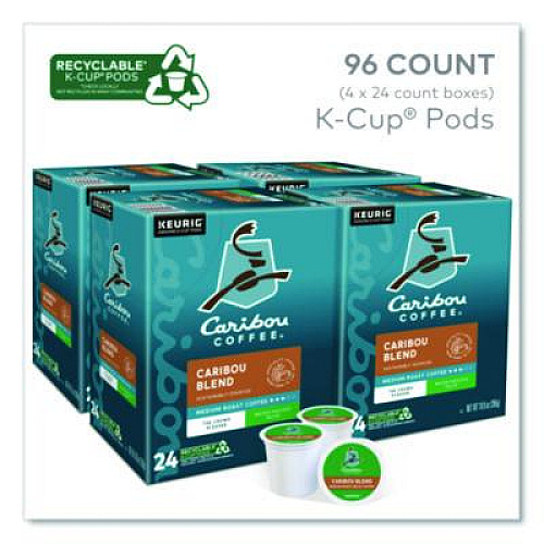 Caribou Coffee Caribou Blend Decaf Coffee K-Cups, 96/Carton (6995CT)