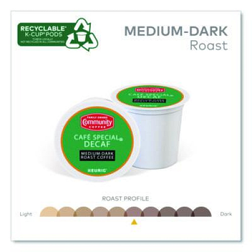 Community Coffee Cafe Special Decaf K-Cups, 24/Box (6408CC)
