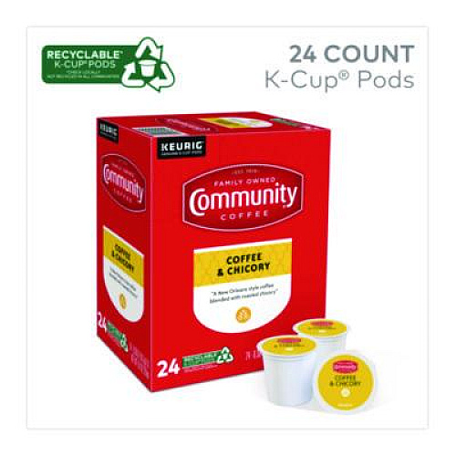 Community Coffee Coffee and Chicory K-Cups, 24/Box (6414CC)