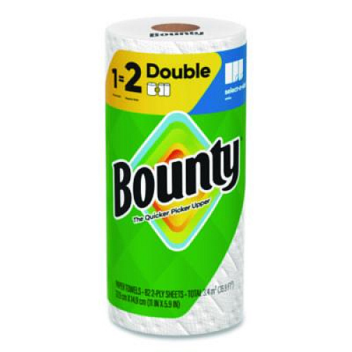 Bounty Select-a-Size Kitchen Roll Paper Towels, 2-Ply, 5.9 x 11, White, 82 Sheets/Double Roll, 24 Rolls/Carton (15708)