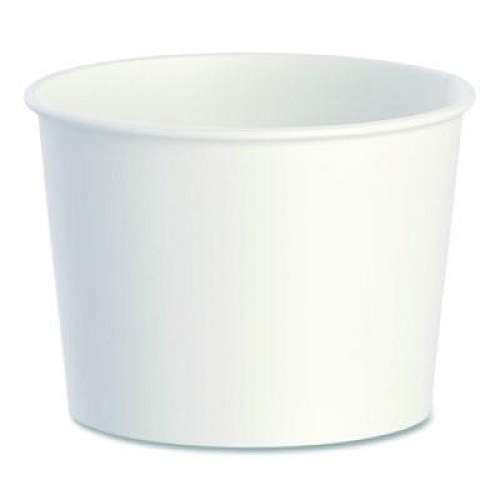 SOLO Double Poly Paper Food Containers, 10 oz, 3.8 dia x 2.7" h, White, Paper,1,000/Carton (VN61002050)