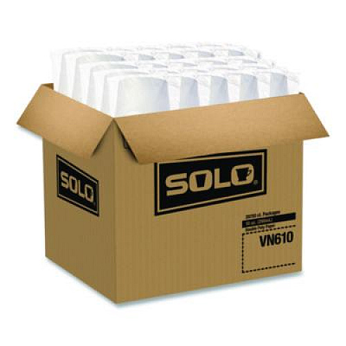 SOLO Double Poly Paper Food Containers, 10 oz, 3.8 dia x 2.7" h, White, Paper,1,000/Carton (VN61002050)