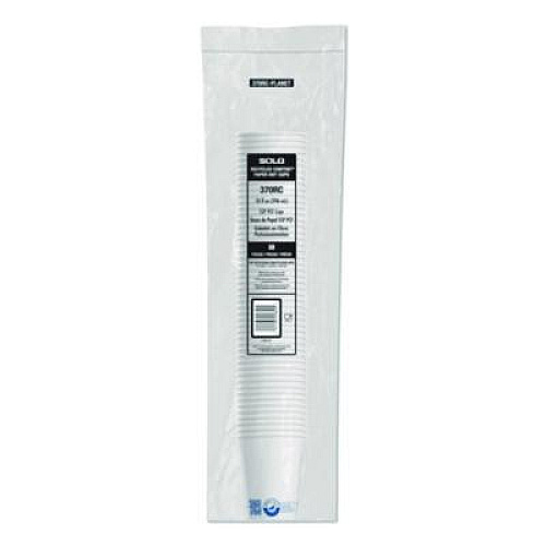 SOLO Recycled Content PCF Paper Hot Cups, ProPlanet Seal, 10 oz, White/Blue, 1,000/Carton (370RCPLANET)