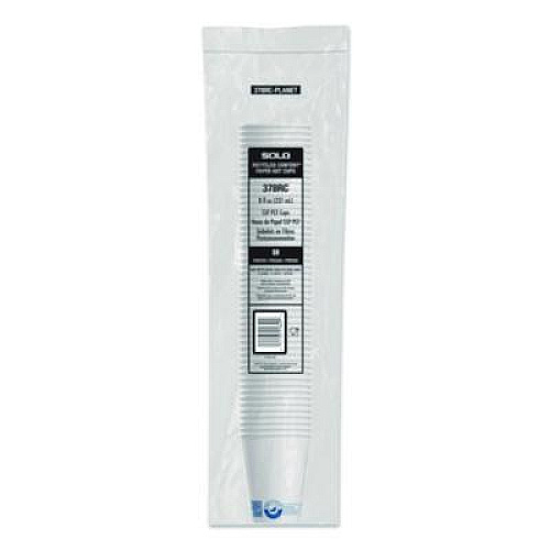 SOLO Recycled Content PCF Paper Hot Cups, ProPlanet Seal, 8 oz, White/Blue, 1,000/Carton (378RCPLANET)